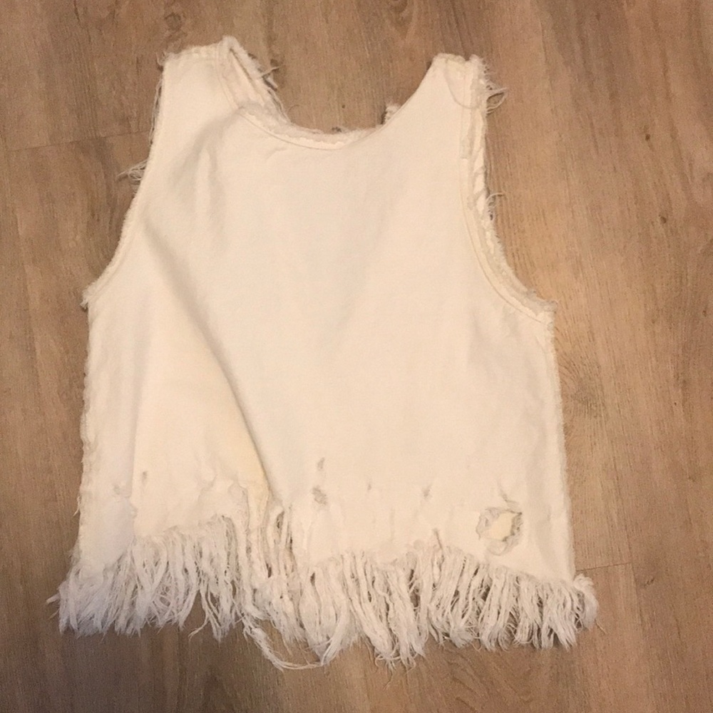 White Jean Tank